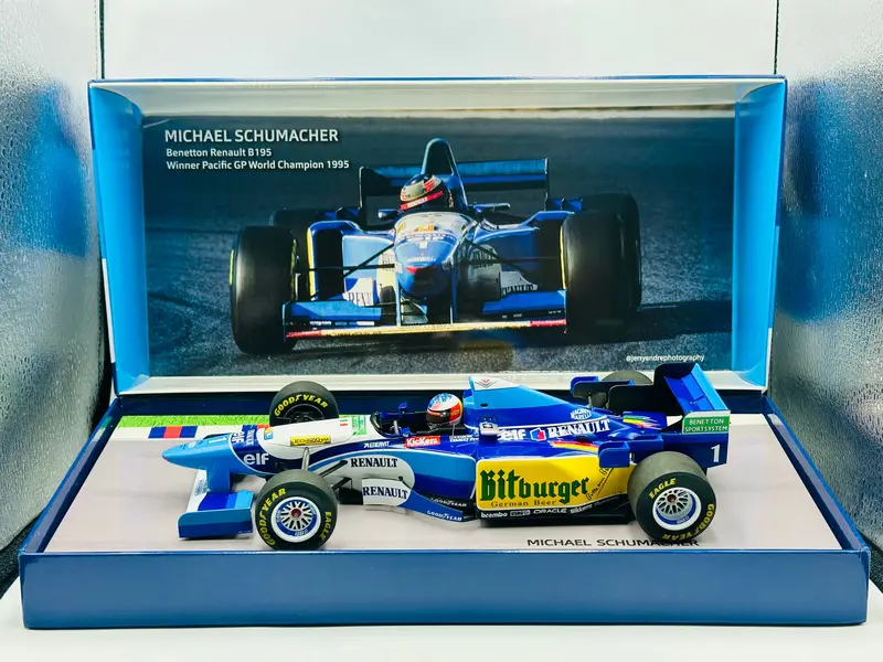 1:18 1995 Michael Schumacher -- Pacific Gp Winner -- #1 Benetton B195 -- Minicha 1