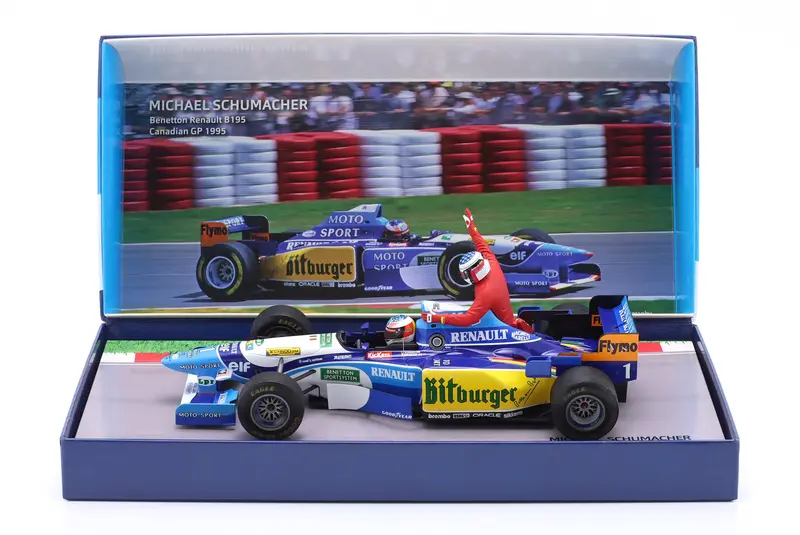1:18 1995 Michael Schumacher W/Jean Alesi -- Benetton B195 -- Minichamps F1 Rare 1