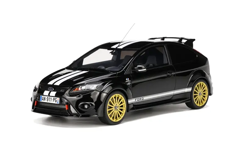 1:18 2010 Ford Focus Rs Mk2 Lemans Tribute - Black W/White Stripes -- Ottomobile 1