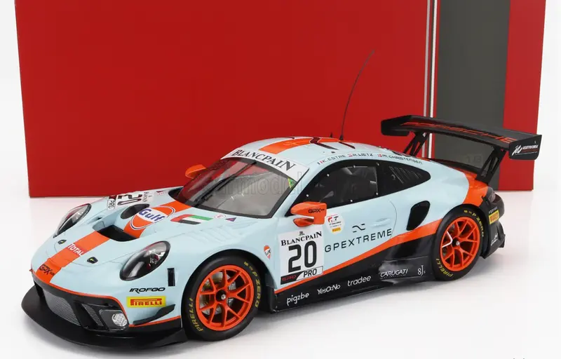1:18 2019 Spa 24H Winner -- #20 Gulf Porsche 911 (991) Gt3 R -- Ixo Models 1