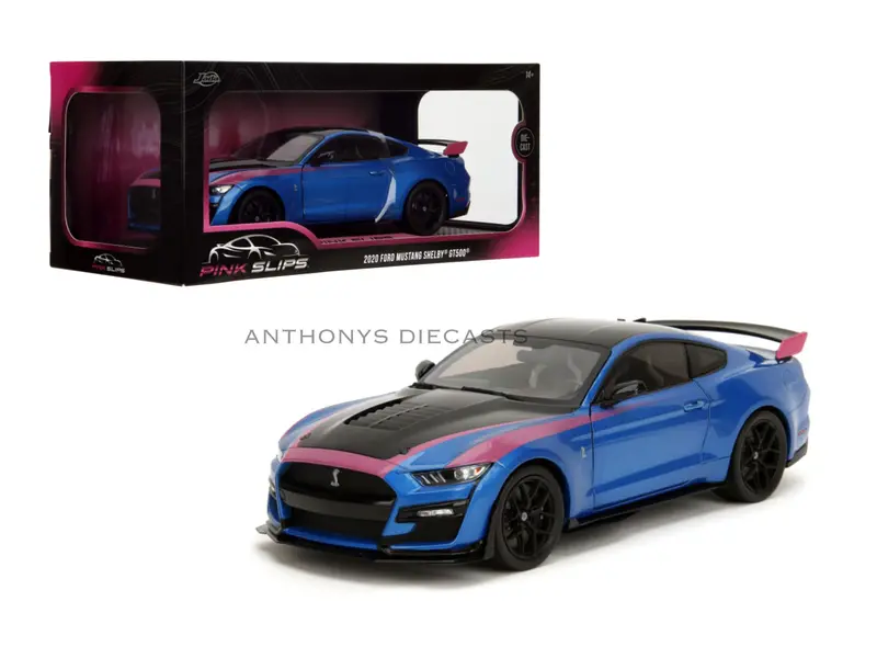 1:18 2020 Ford Mustang Shelby Gt500 -- Blue/Black/Pink -- Jada: Pink Slips 1