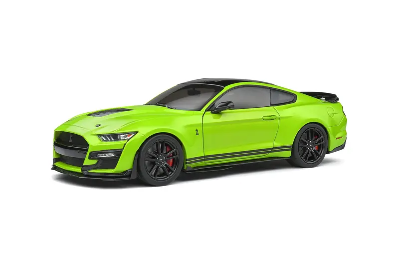 1:18 2020 Shelby Mustang Gt500 -- Grabber Lime W/Black Stripes -- Solido Ford 1