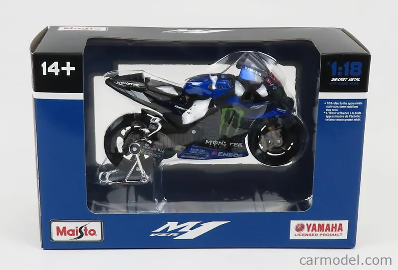 1:18 2021 Monster Yamaha Racing Team -- #20 Fabio Quartararo -- Maisto Motogp 2