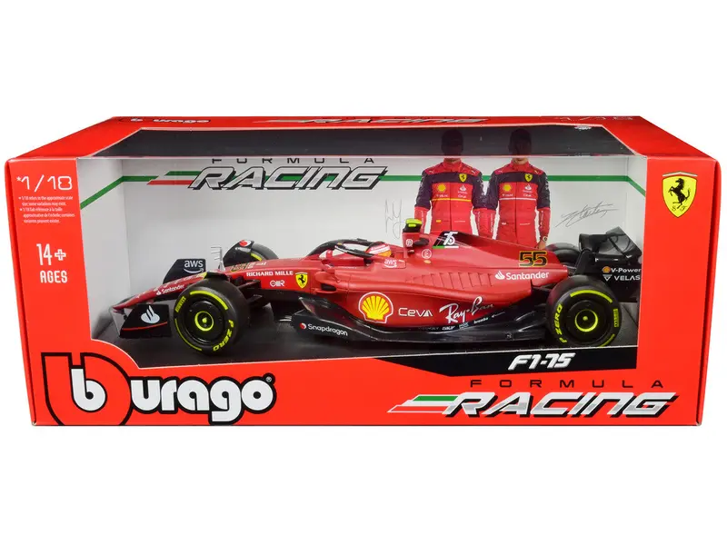 1:18 2022 Carlos Sainz -- #55 Scuderia Ferrari F1-75 -- Bburago F1 1