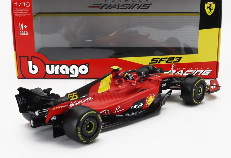 1:18 2023 Carlos Sainz -- #55 Italian Gp -- Scuderia Ferrari Sf-23 -- Bburago F1 2