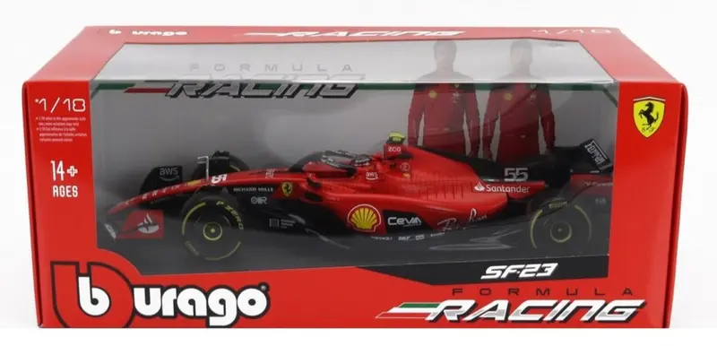 1:18 2023 Carlos Sainz -- #55 Scuderia Ferrari Sf-23 -- Bburago F1 2
