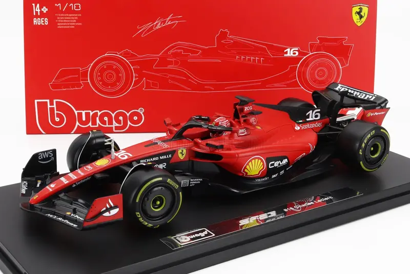 1:18 2023 Charles Leclerc -- #16 Scuderia Ferrari Sf-23 -- Bburago F1 Deluxe 2
