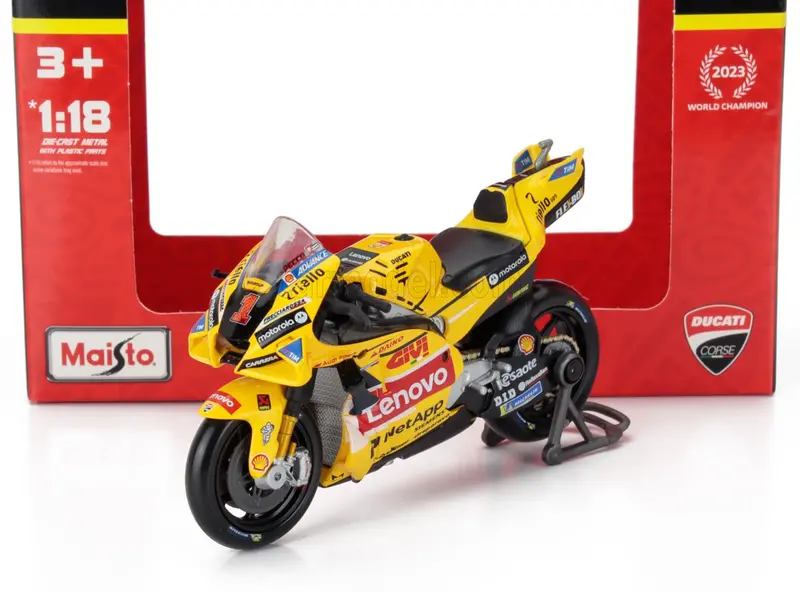 1:18 2023 Francesco Bagnaia - World Champion -- #1 Ducati Gp23 -- Maisto Motogp 1