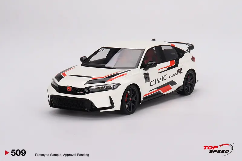 1:18 2023 Honda Civic (Fl5) Type R -- White "Thanks Day Vietnam" -- Topspeed Mod 1