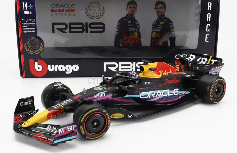 1:18 2023 Max Verstappen -- Miami Gp -- #1 Red Bull Racing Rb19 -- Bburago F1 1