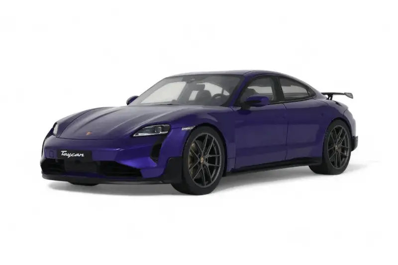 1:18 2023 Porsche Taycan Turbo Gt -- Purple Sky Metallic -- Gt Spirit Gt520 1