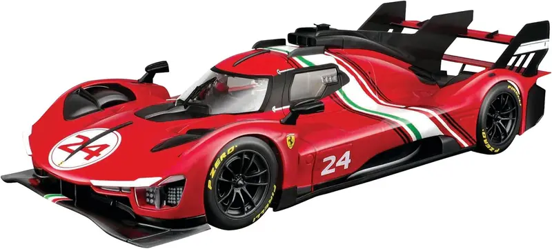 1:18 2024 Ferrari 499P Modificata -- #24 Red W/Italian Flag Stripe -- Bburago 1