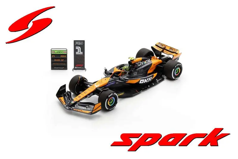 1:18 2024 Lando Norris -- Miami Gp Winner -- #4 Mclaren Mcl38 -- Spark F1 1
