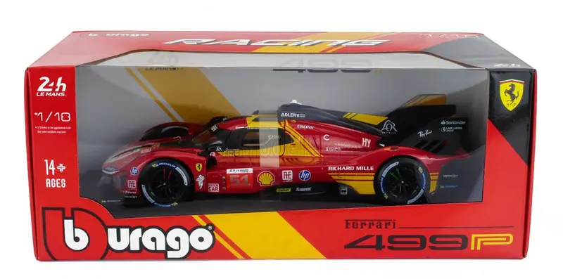 1:18 2024 Lemans 24H 3Rd Place -- #51 Ferrari 499P -- Bburago 1