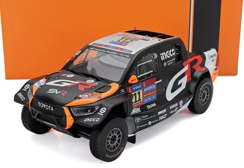 1:18 2025 Dakar Rally 2Nd Place -- #211 Toyota Gr Dkr Hilux -- Ixo Models 1