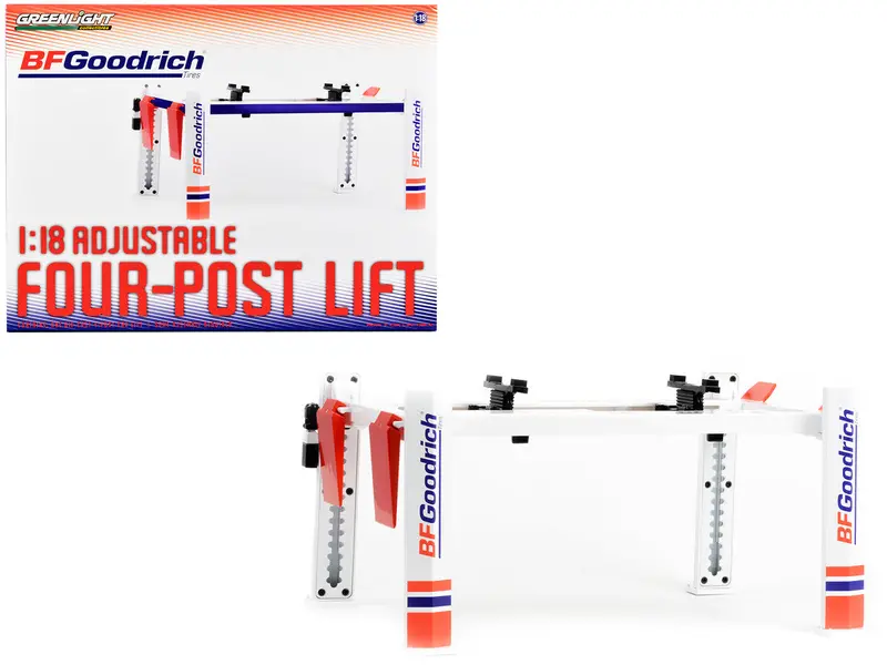 1:18 Adjustable 4-Post Hoist -- Bf Goodrich Tyres -- Greenlight 1