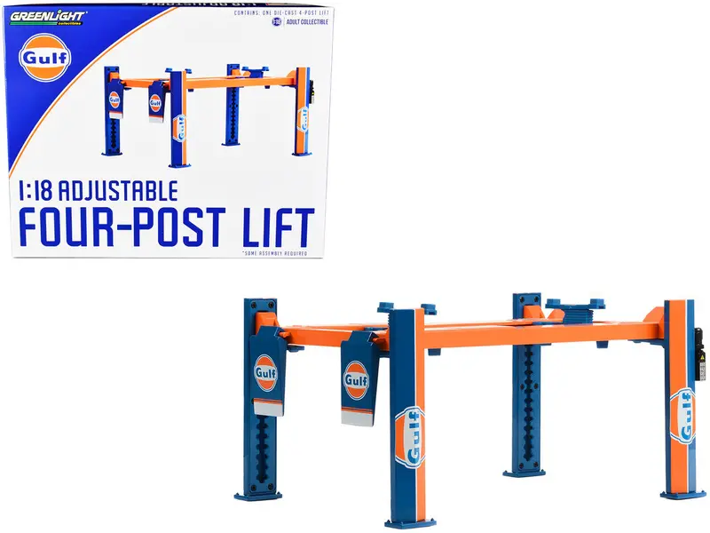 1:18 Adjustable 4-Post Hoist -- Gulf Oil -- Greenlight 1