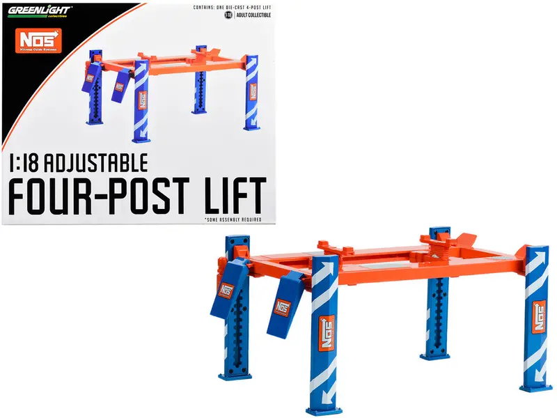 1:18 Adjustable 4-Post Hoist -- Nos Nitrous Oxide Systems -- Greenlight 1