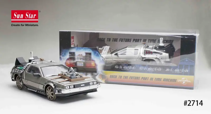 1:18 Back To The Future 3 (Railway) -- Delorean Time Machine -- Sunstar 1