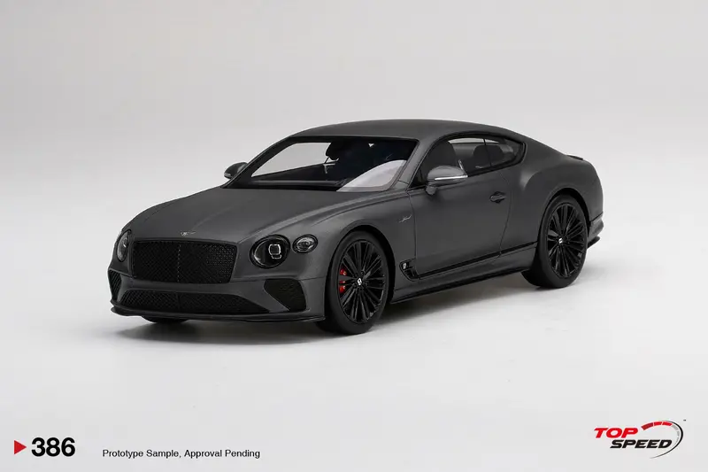 1:18 Bentley Continental Gt Speed 2022 -- Anthracite Satin -- Topspeed Model 1