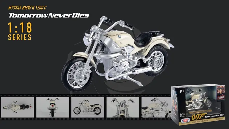 1:18 Bmw R1200c Motorbike -- James Bond "Tomorrow Never Dies" -- Motormax 1