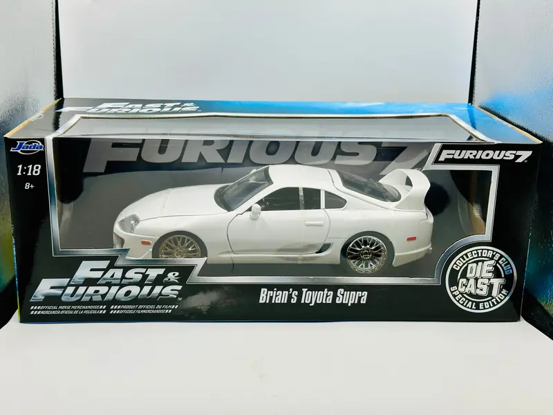 1:18 Brian's Toyota Supra -- Fast & Furious -- White -- Jada Sh 1