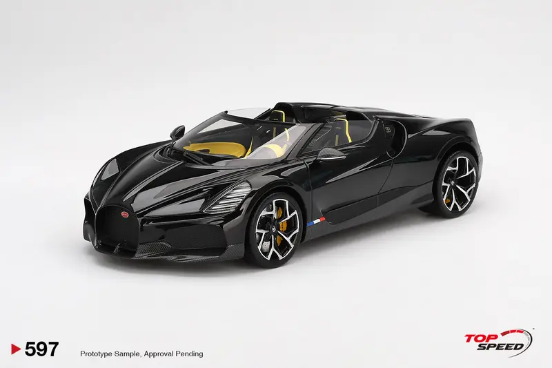 1:18 Bugatti W16 Mistral -- Black -- Topspeed Model Ts0597 1