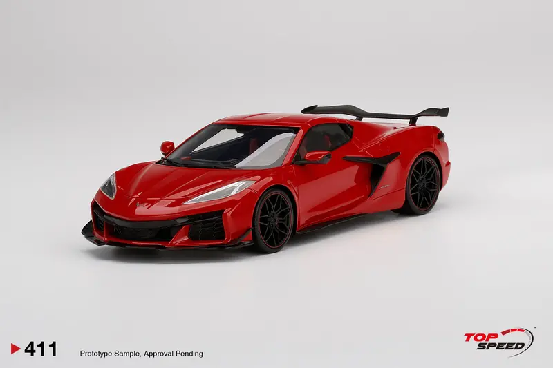 1:18 Chevrolet Corvette C8 Z06 2023 -- Torch Red -- Topspeed Model 1