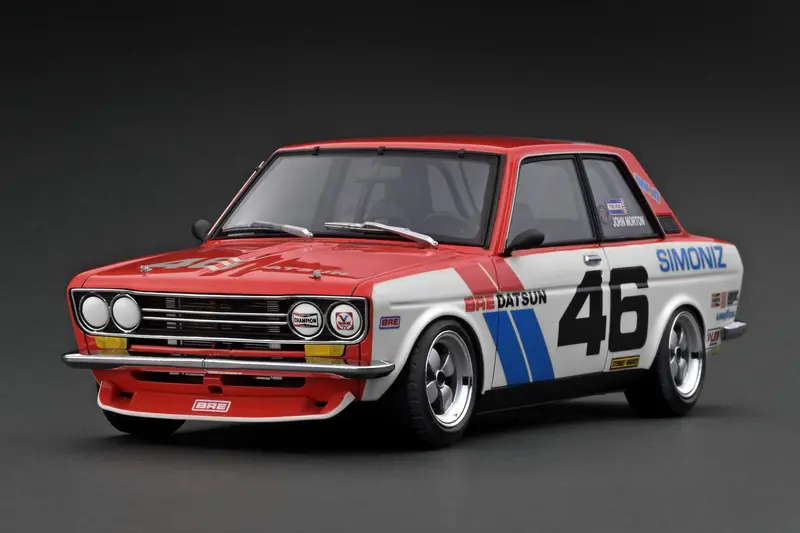 1:18 Datsun Bluebird (510) -- Bre #46 White/Red -- Ignition Model Ig3308 1