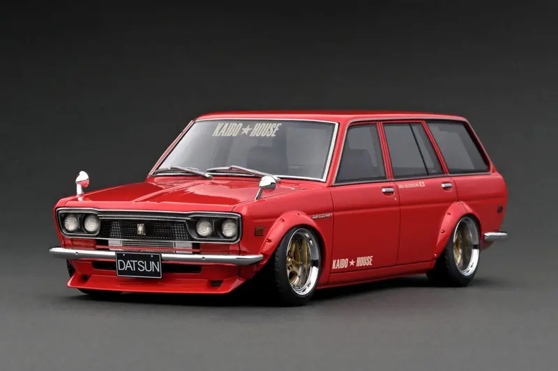 1:18 Datsun Bluebird (510) Wagon -- Kaido House Red -- Ignition Model Ig3152 1
