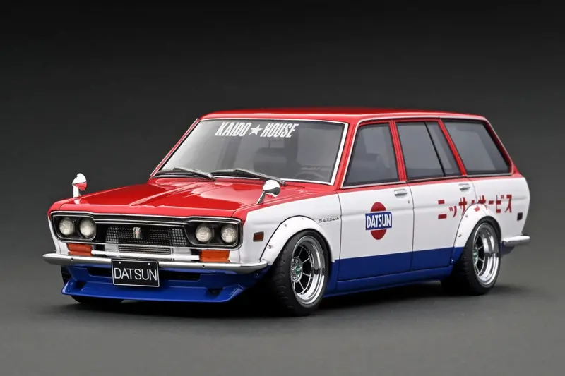 1:18 Datsun Bluebird (510) Wagon -- Kaido House Red/White/Blue -- Ignition Ig315 1