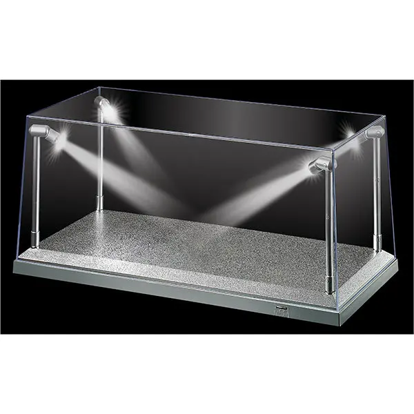 1:18 Display Case W/ 4 Adjustable Led Lights -- Silver -- King Creations Kc9922 1