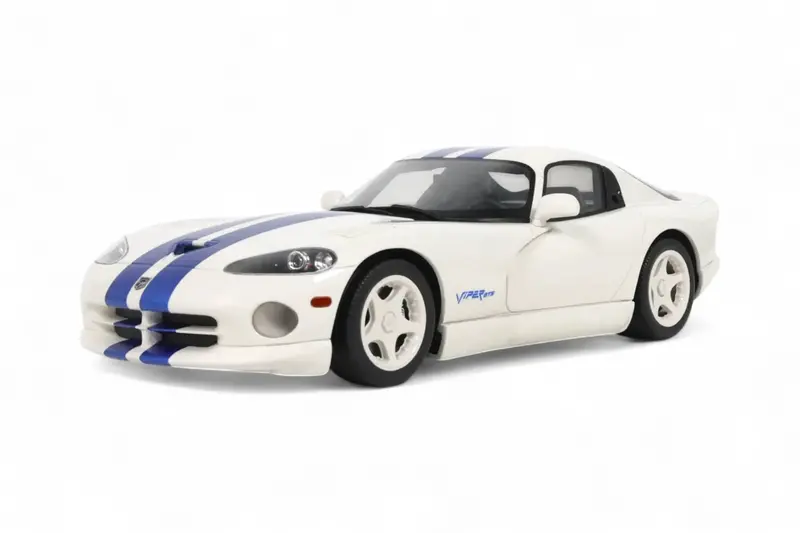 1:18 Dodge Viper Gts 1996 -- White W/Blue Stripes -- Gt Spirit Gt940 1
