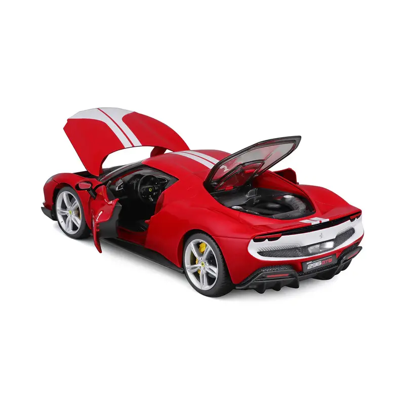 1:18 Ferrari 296 Gtb Assetto Fiorano -- Rosso Corsa Red/White -- Bburago 2