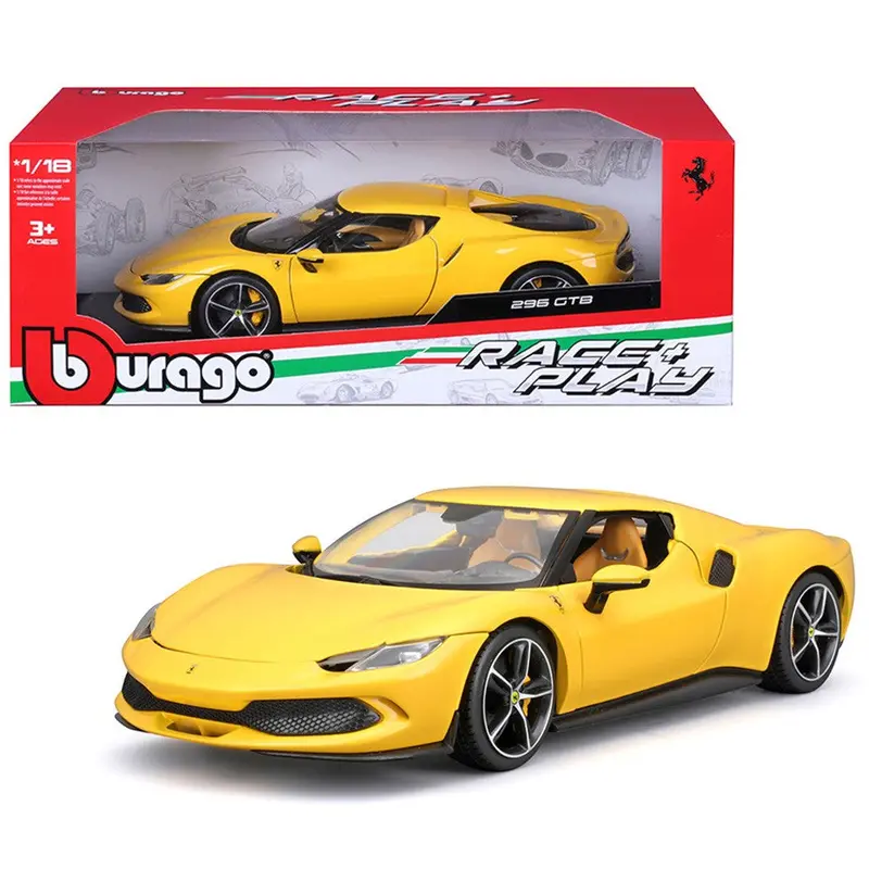 1:18 Ferrari 296 Gtb -- Yellow -- Bburago 1