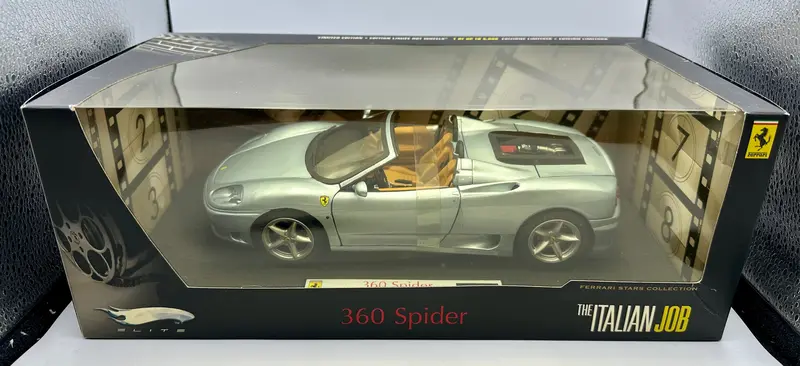 1:18 Ferrari 360 Spider (The Italian Job) -- Blue -- Hot Wheels Elite 1