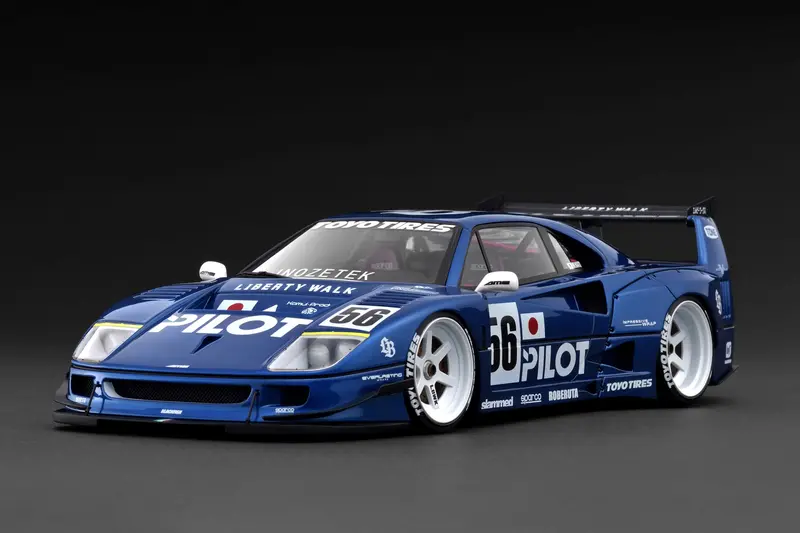 1:18 Ferrari F40 By Liberty Walk -- #56 Pilot Blue -- Ignition Model Ig3753 1