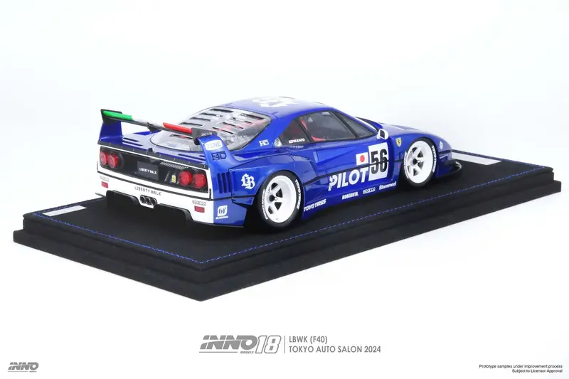 1:18 Ferrari F40 Lbwk -- #56 Blue Tokyo Auto Salon 2024 -- Inno18 2