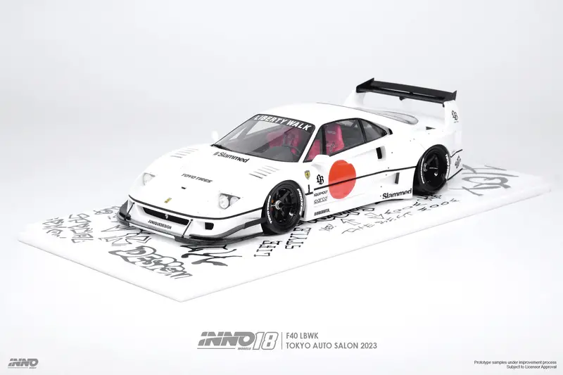 1:18 Ferrari F40 Lbwk -- White Tokyo Auto Salon 2023 -- Inno18 1