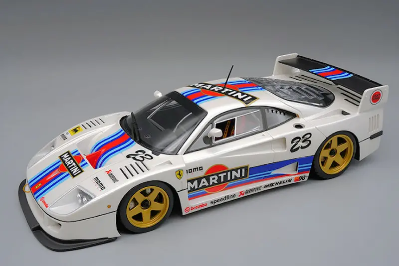 1:18 Ferrari F40 Lm 1996 -- Martini (White) W/Gold Wheels -- Tecnomodel 1
