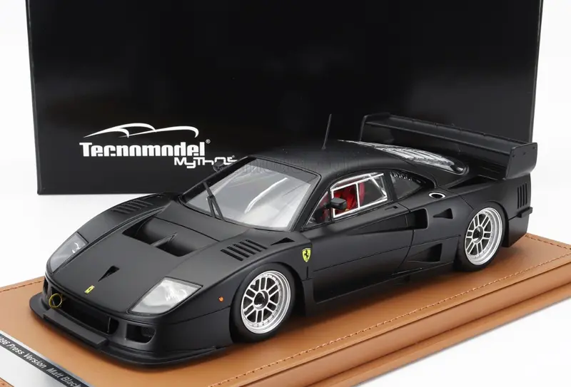 1:18 Ferrari F40 Lm 1996 -- Matt Black W/Bbs Silver Wheels -- Tecnomodel 1