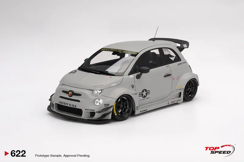1:18 Fiat Abarth 595 Lb-Works X Abas Works -- Fighter Grey -- Topspeed Model Ts0 1