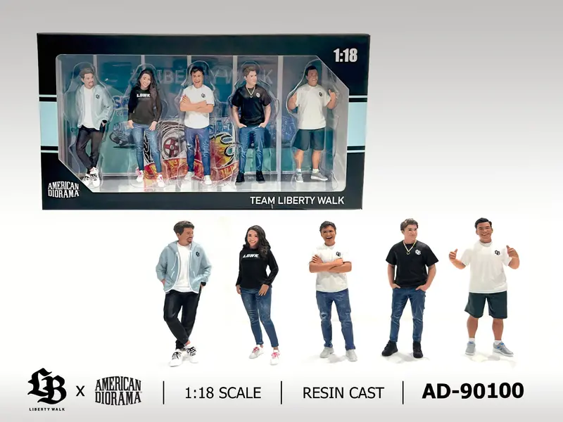 1:18 Figurine Set "Team Liberty Walk" -- American Diorama Ad-90100 1