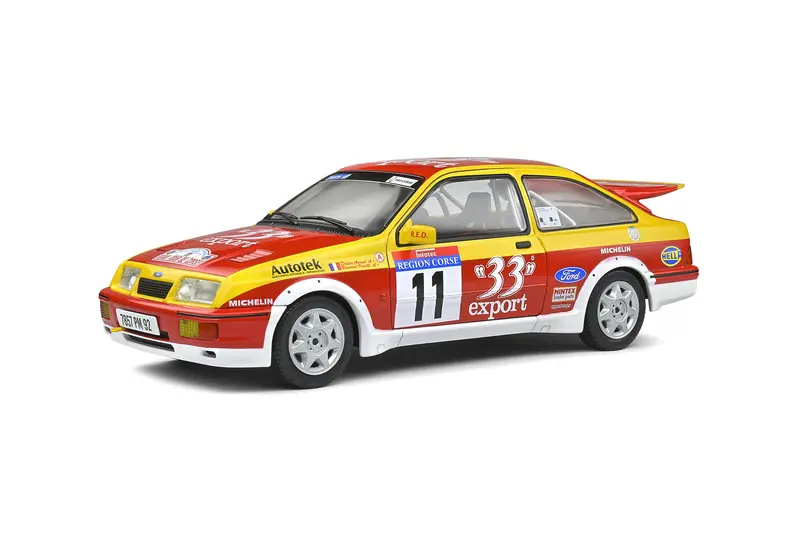 1:18 Ford Sierra Cosworth Rs -- 1987 Tour De Corse #11 Auriol/Occelli -- Solido 1
