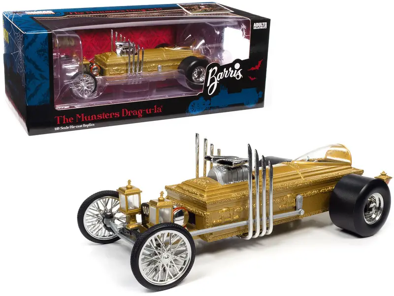 1:18 George Barris' Drag-U-La Gold - The Munsters Tv Series - Auto World Dragula 1