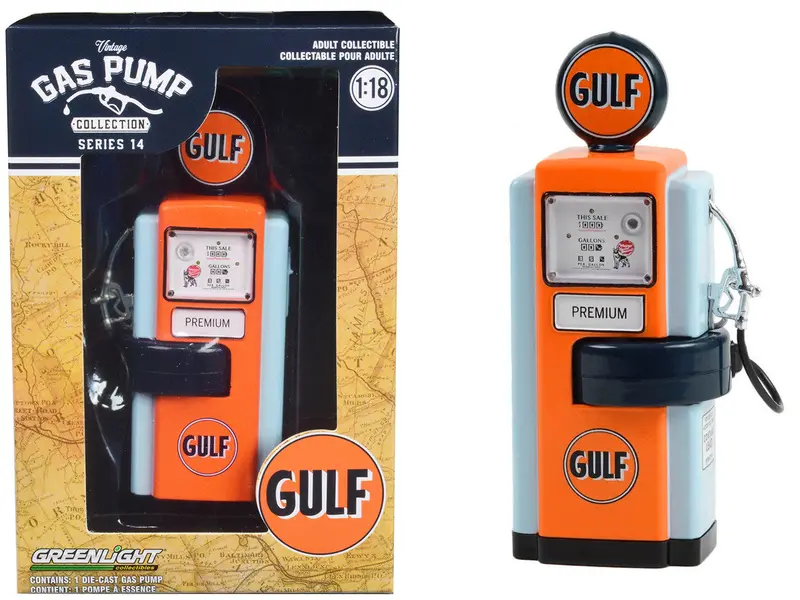 1:18 "Gulf Oil" 1948 Wayne 100-A -- Vintage Gas/Petrol Pump -- Series 14 1