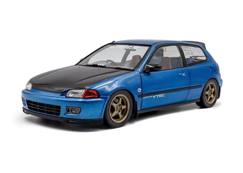 1:18 Honda Civic (Eg6) Solido Works 1991 -- Cobalt Blue Pearl -- Solido 1