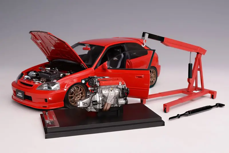 1:18 Honda Civic (Ek9) Type R Mugen -- Milano Red -- Motorhelix M85026 1