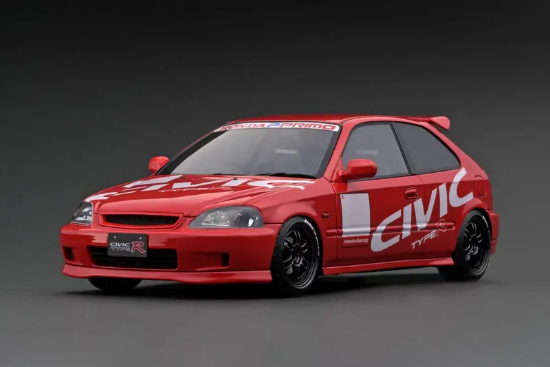 1:18 Honda Civic (Ek9) Type R -- Red W/Civic Logo -- Ignition Model Ig2680 1