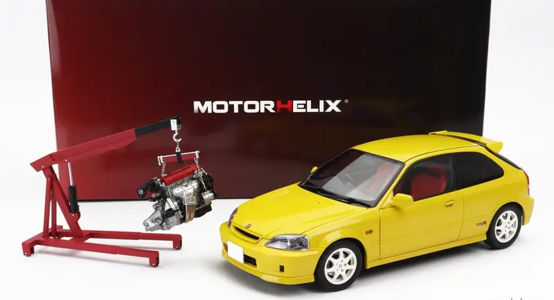 1:18 Honda Civic Type R (Ek9) -- Sunlight Yellow -- Motorhelix 1